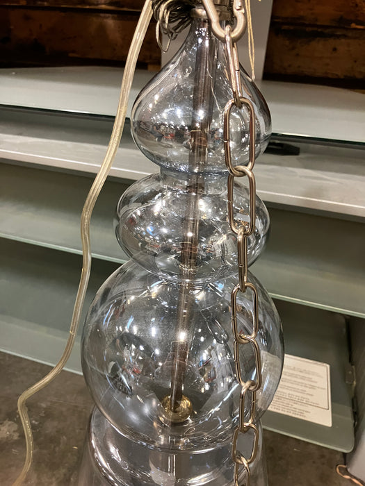 Clear Bubble Glass And Chrome Pendant Light