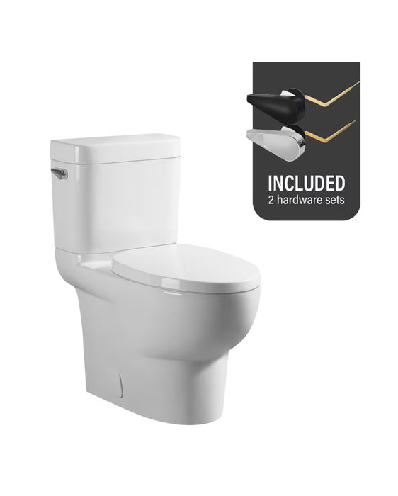 Branston All-in-One 2-Piece 4.8 LPF High Efficiency White Elongated Toilet with Concealed Trapway Soft-Close Seat (missing tank, new)