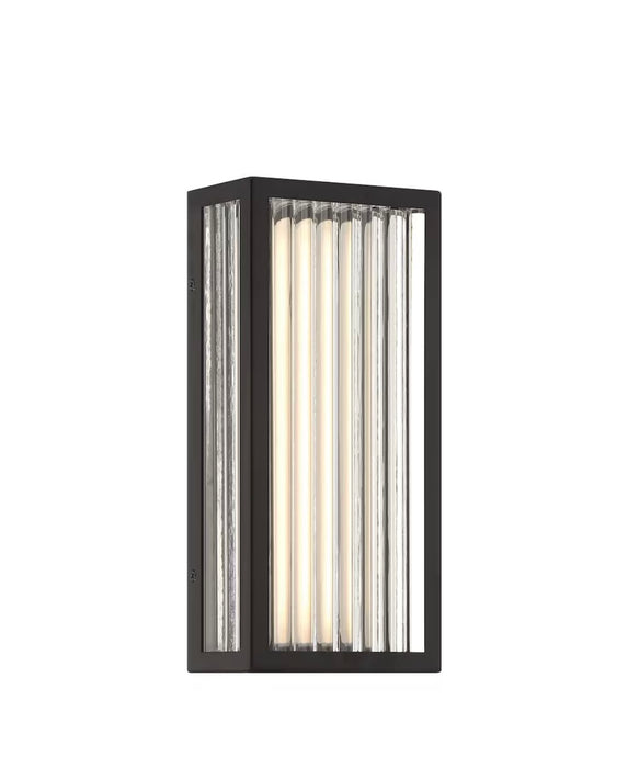 GlucksteinElements Plaza 6W Black Integrated LED Interior/Exterior Glass Sconce (new)
