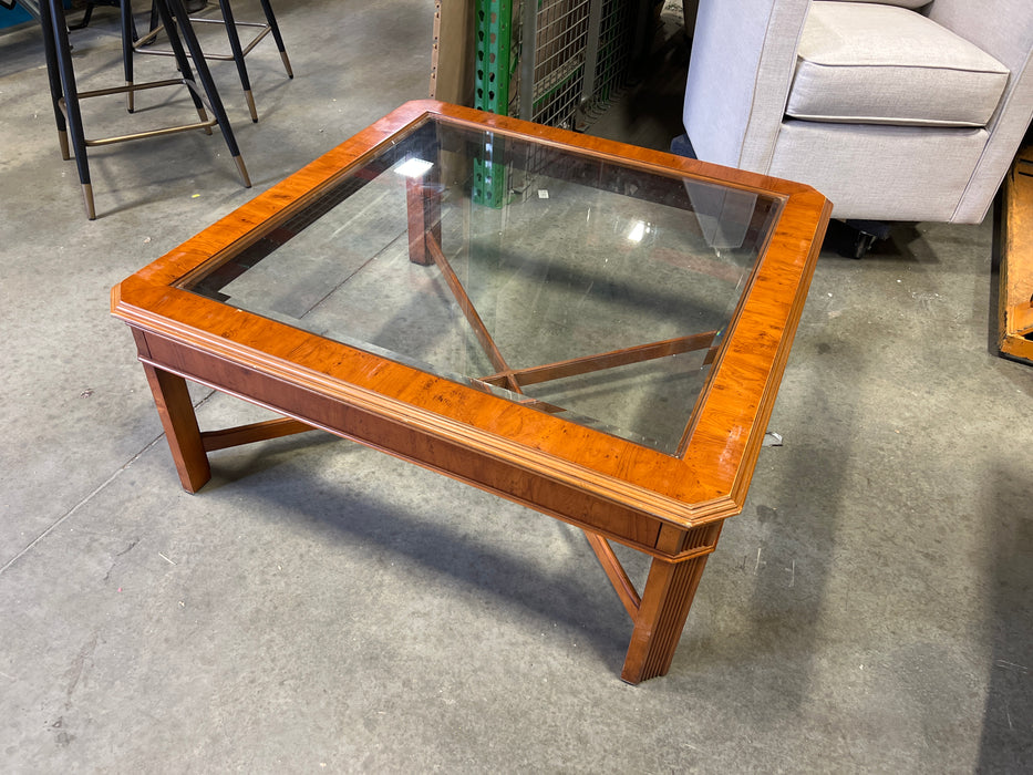 Retro Wood and Glass Coffee Table (used)