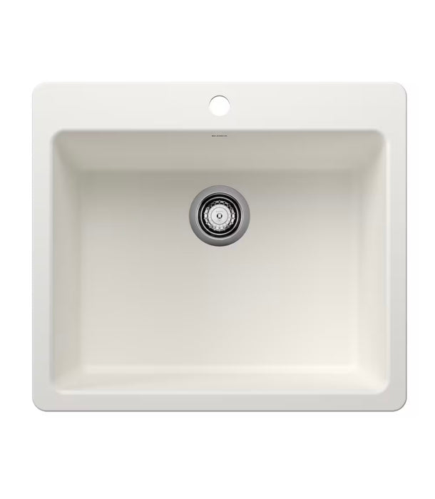 Blanco LIVEN SILGRANIT 25" Single Bowl Drop-In/Undermount Kitchen Sink - White (new)