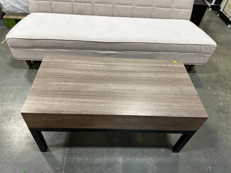 Wood Veneer Coffee Table with Metal Legs (used)