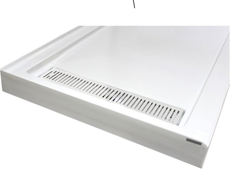 Turin Horizon Standard Fit Rectangular 72 x 35 x 3.5 -inch White Acrylic Shower Base Left Drain in White  (New)