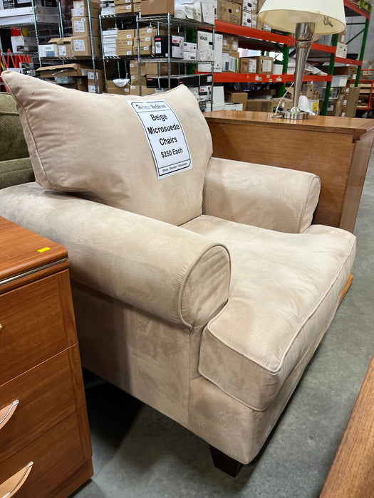 Beige Microsuede Arm Chair (used)