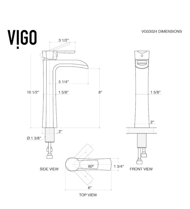 VIGO Niko Single Hole Single-Handle Vessel Waterfall Bathroom Faucet in Matte Black (new)
