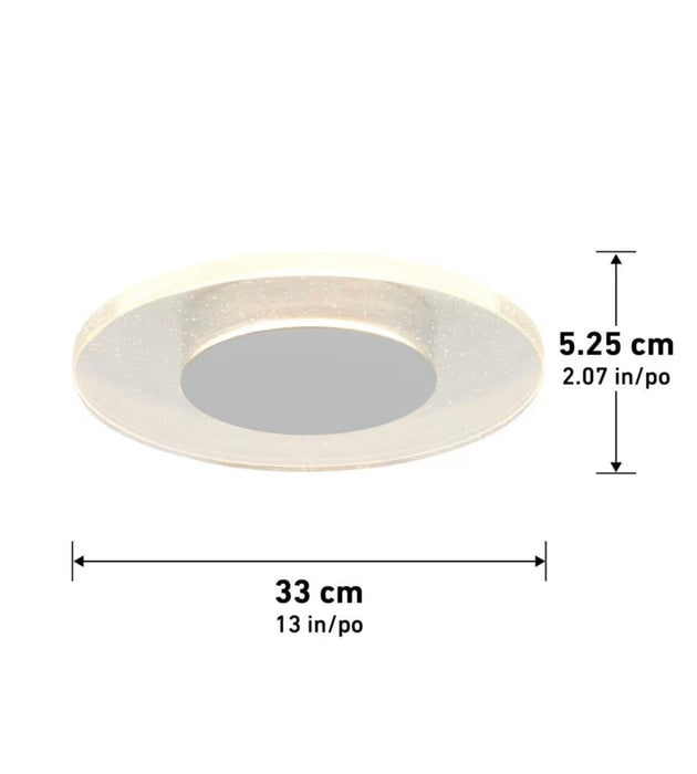 Artika Essence Disk 13-inch 1-light Chrome Dimmable Integrated LED Ceiling Flushmount Light Fixture (new)