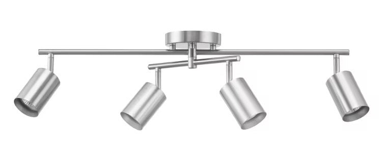 Miller 4-Light Brushed Nickel Track Light with Swivel Center Bar