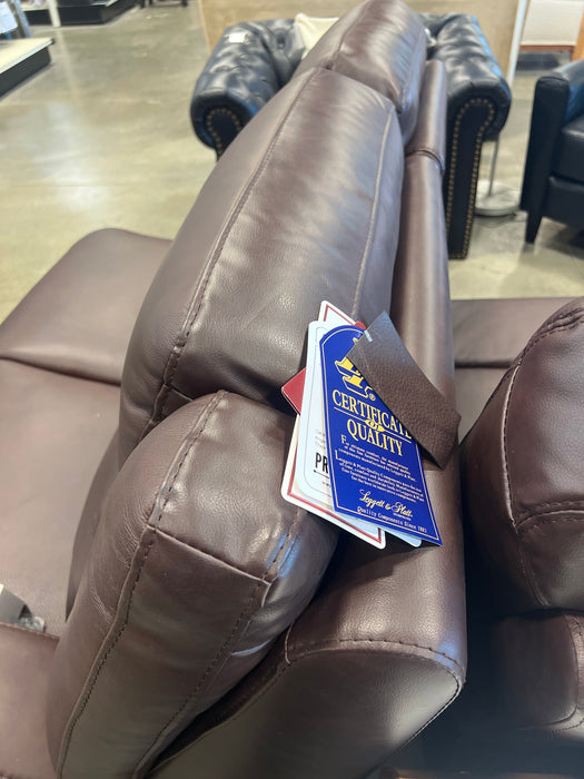 Brown Leather Power Reclining Couch (new)