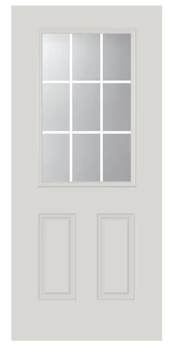 ODL 9-Lites Low-E Glass with Grill between Glass 22 in. x 36 in. x 1 in. Door Glass