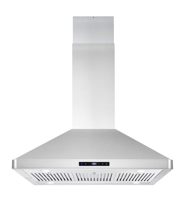 Cosmo 36 in. Lumin Collection Ducted Island Range Hood, Soft Touch Controls, Stainless Steel (New)