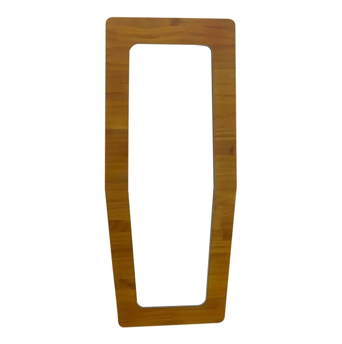 MIRRORIZE Brown Wood Framed Irregular Rectangle Decorative Full-Length Mirror (18 X 42)