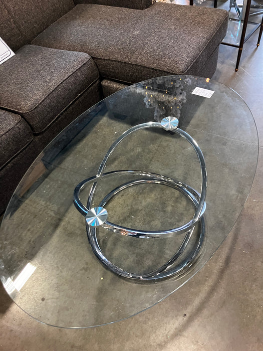3 Pieces Glass and Silver Coffee Table (Used)