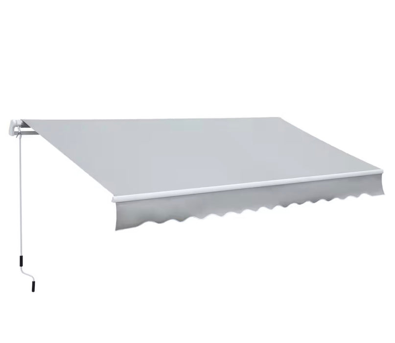 Outsunny Manual Retractable Patio Awning Sun Shade Canopy w/ Crank Handle (new)