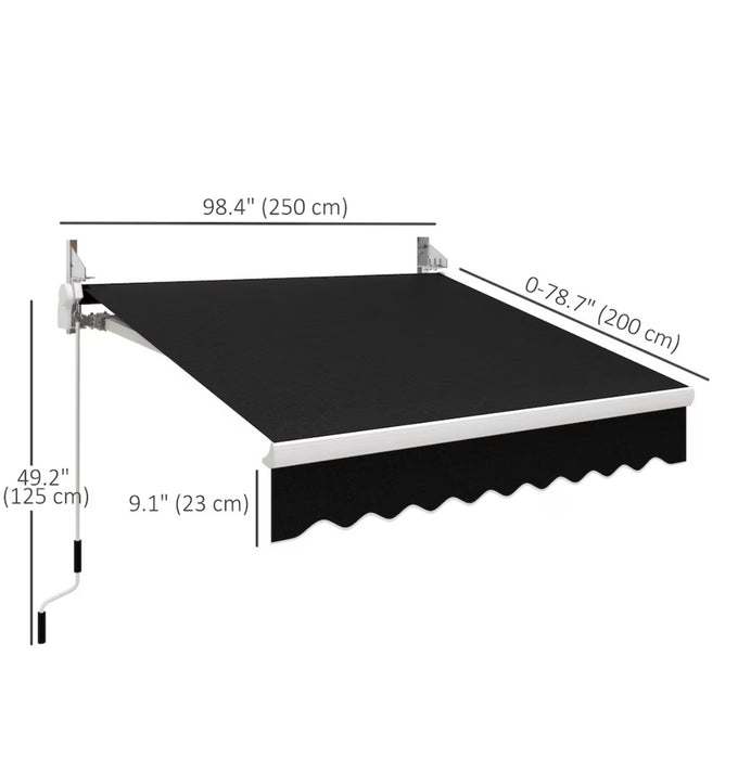 Outsunny Manual Retractable Sunshade Awning Black (new)