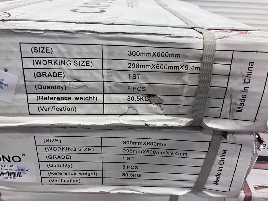 12 x 24 in. Capucino Tiles (New)