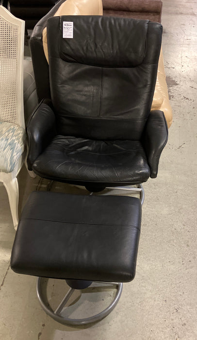 Leather chair with Footstool (used)