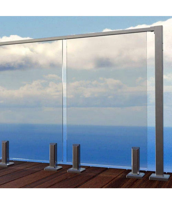 Peak MountainView Glass 42.4-inch Deck Railing Post in Brushed Stainless Steel (new)
