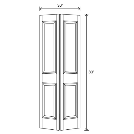Masonite 30-inch x 80-inch Primed 2 Panel Hollow Core Smooth Interior Bi-fold Door (New)