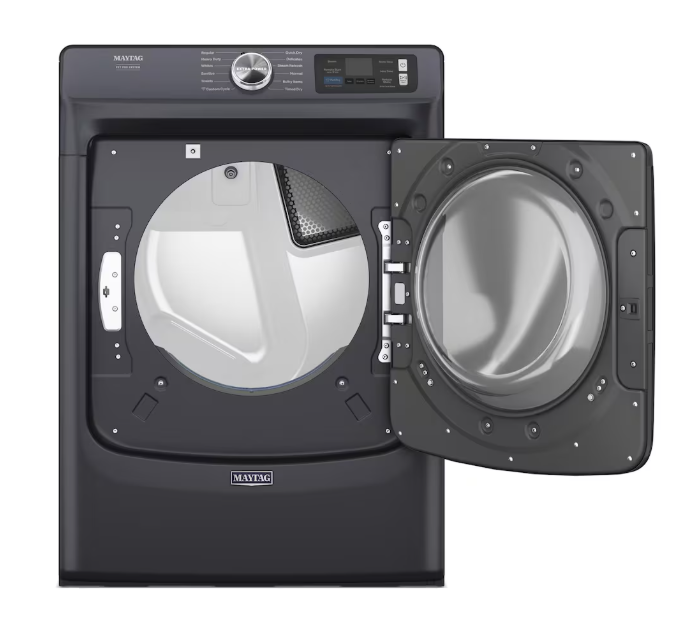 Maytag 7.4 cu.ft. Smart Front Load Stackable Electric Dryer with Pet Pro Option in Midnight Steel - ENERGY STAR® (used)