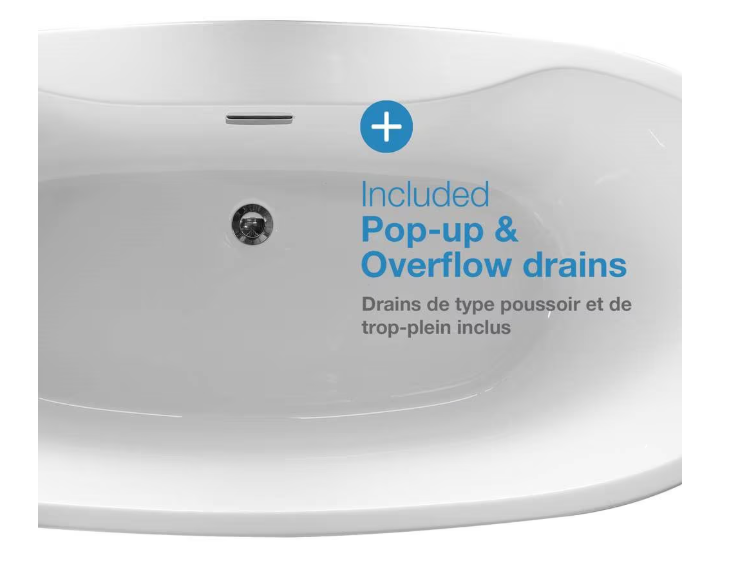 Ove Decors Riley 60" Freestanding Tub in White (new)