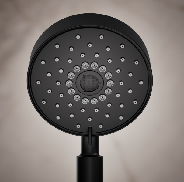 KOHLER Purist 3-Spray Patterns 5-Inch Triple Wall Mount Handheld Shower Head in Matte Black