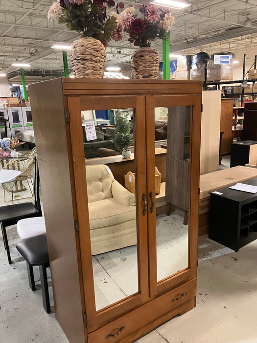 Wood Armoire with Mirrors