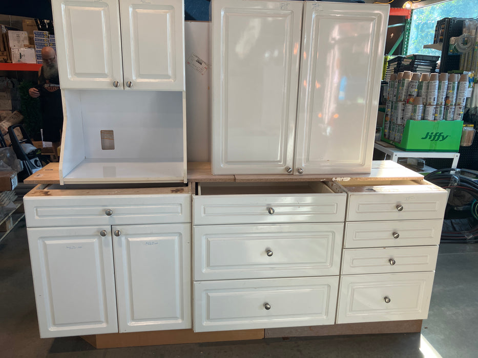 White Kitchen Beveled Cabinets