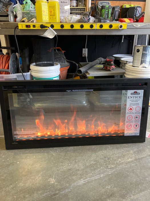 Napoleon Entice 36-inch Surface Mounted or Built-in Wall Electric Fireplace