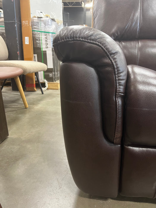 Brown Leather Reclining Loveseat