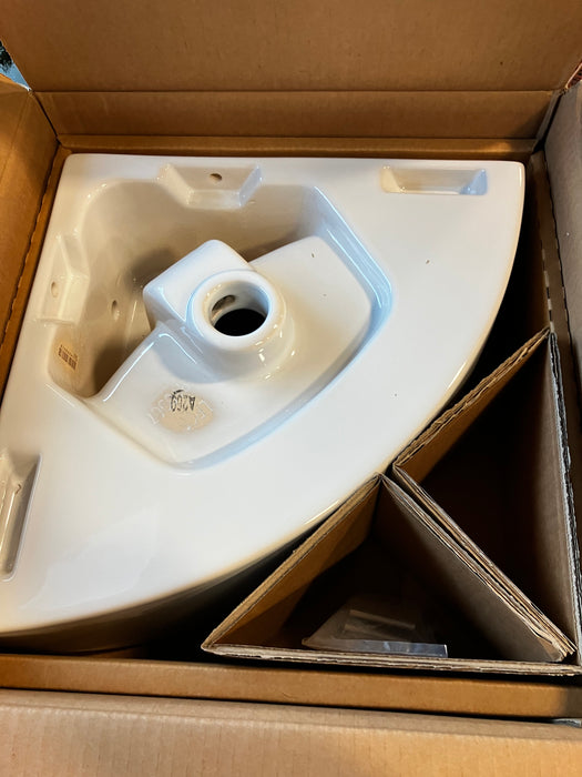 Glacier Bay Rounded Corner Sink with Single Hole Drilling in White