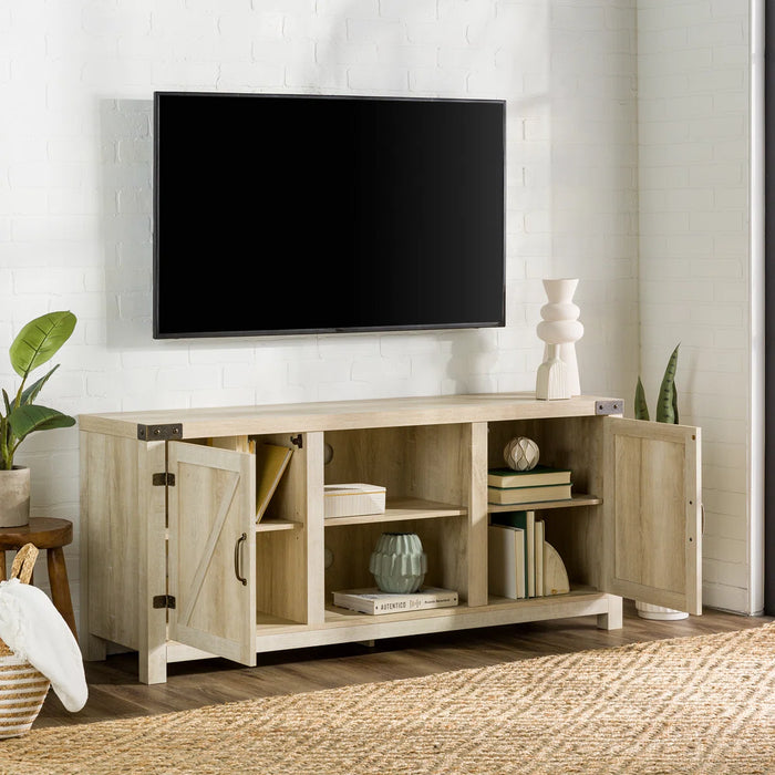 Neelon 58" 2-Door TV Stand for TVs up to 65" - Colour White Oak - W58BDSDWO