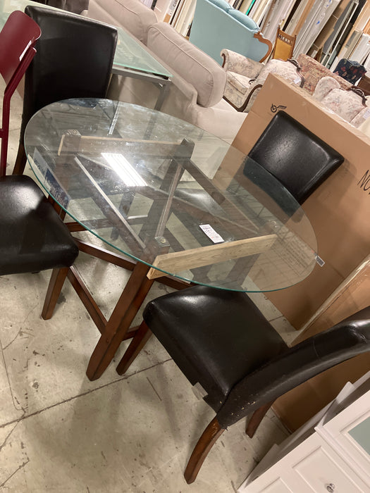 Glass top dining table (used)