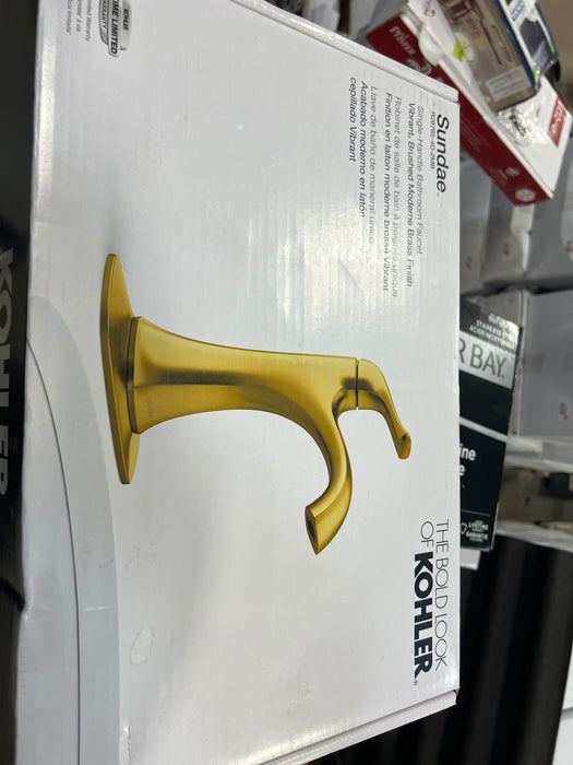 KOHLER Sundae Single-Handle Bathroom Sink Faucet in Gold (new)