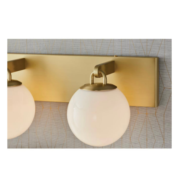 Brass Globe 3-Light Bathroom Vanity Fixture