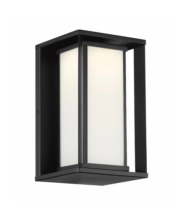 GlucksteinElements Paxton 1-Light 12-inch H Integrated LED Outdoor Wall Sconce Light Black Metal Finish with Frosted Glass (new)