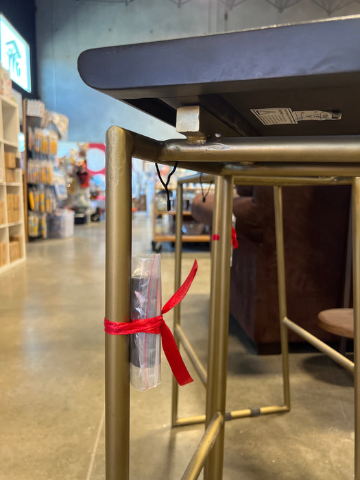 Wood and Brass Bar Stools (new)