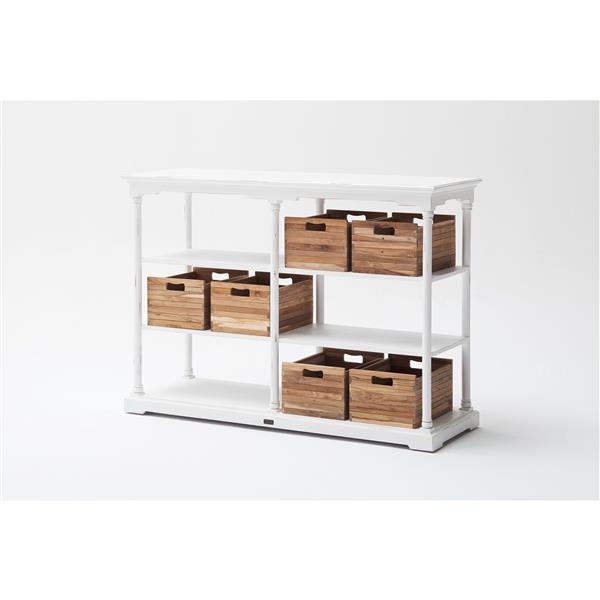 Bordeaux Kitchen Table High with 6 boxes - White (T787) (NEW)
