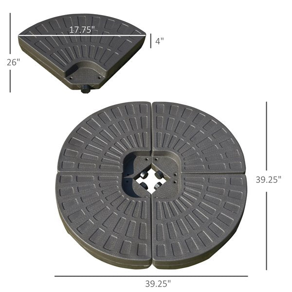 Outsunny 4pc Patio Umbrella Circular Base (new)