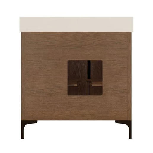 Theo 36-in Jacobean Single Vanity with White with Grey Specks Engineered Stone Top (new)
