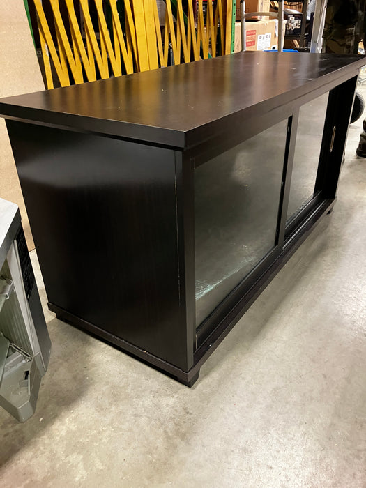 Wood Tv Stand With Sliding Glass Doors (Used)
