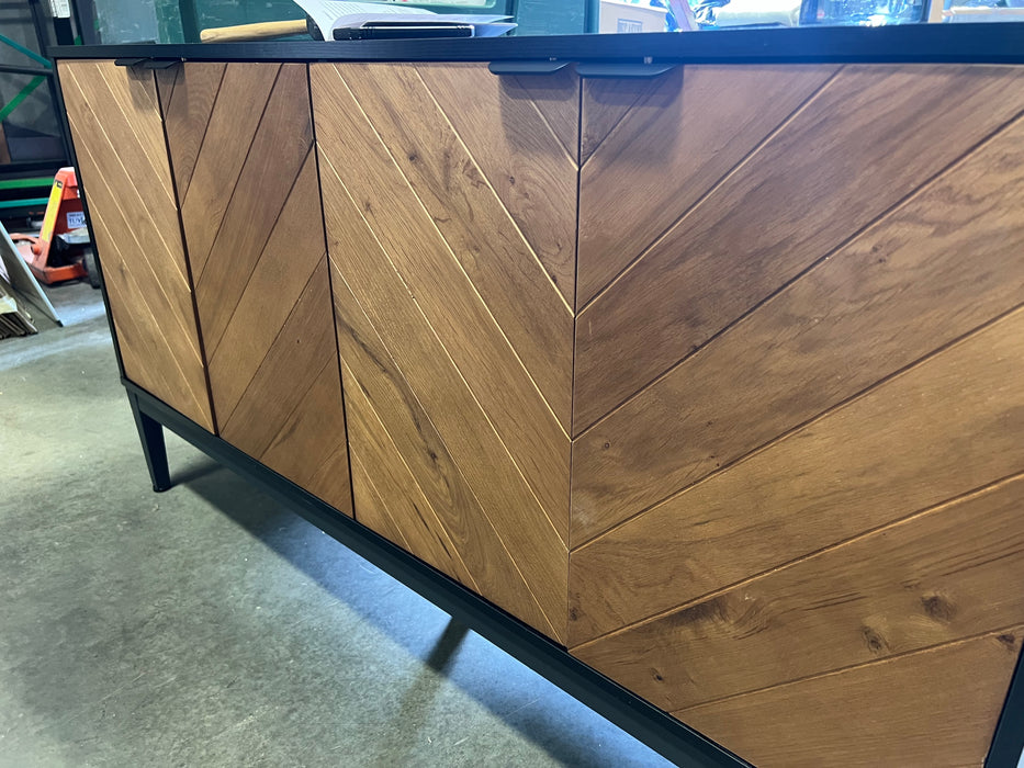 Jayden creation Tahun Modern Black 55"Wide 4 Door Sideboard with Metal Legs (new)