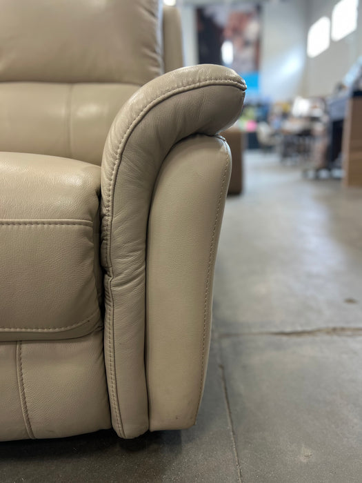 Beige Leather Recliner Sofa