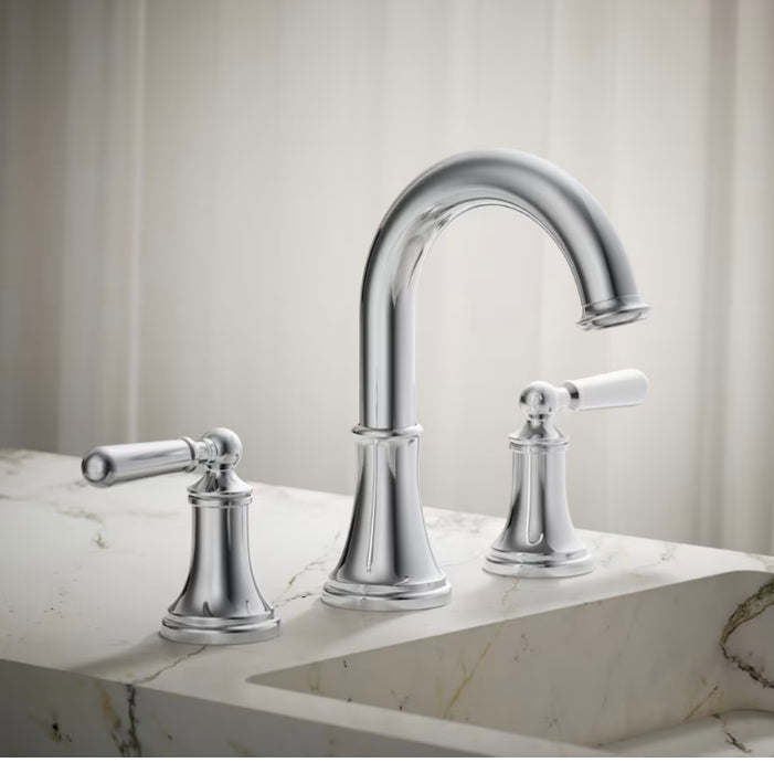 KOHLER Capilano Widespread bathroom sink faucet in Polished Chrome