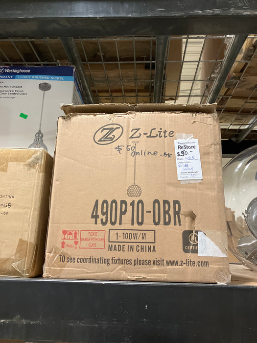 Z-Lite Chloe 1 Light Pendant in Olde Brass (New)