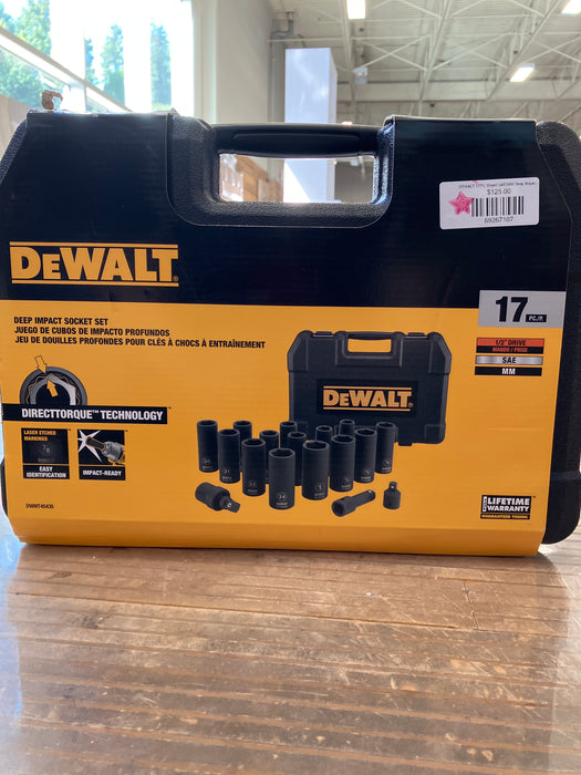 DEWALT 17PC Mixed SAE/MM Deep Impact Socket Set