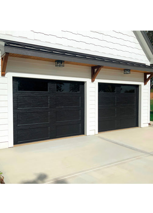 Clopay Bridgeport Steel 8 ft. x 7 ft. 6.3 R-Value Insulated Black Garage Door with Plain Windows (new)