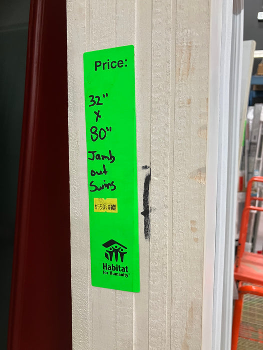 Outswing Exterior Door with Glass Pane (new)