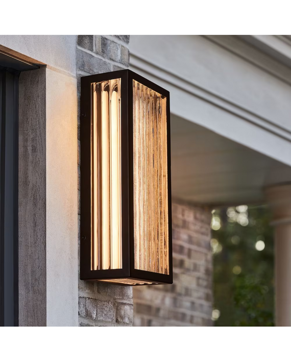GlucksteinElements Plaza 6W Black Integrated LED Interior/Exterior Glass Sconce (new)