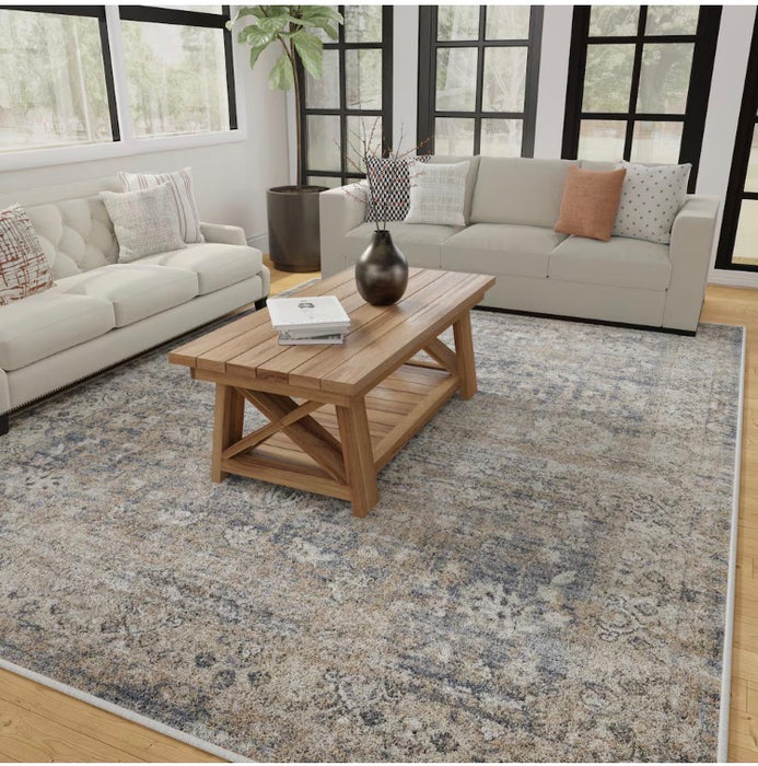 Natco Loomaknoti Kehleigh Alveranzi Blue 9 ft. 10 in x 12 ft. 10 in Oriental Polypropylene Area Rug (new)