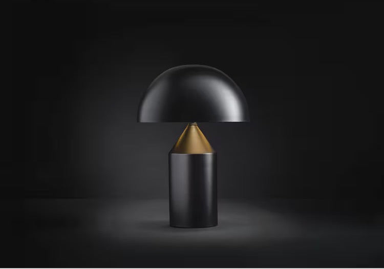20-inch H Modern Style Mushroom Table Lamp in Matte Black